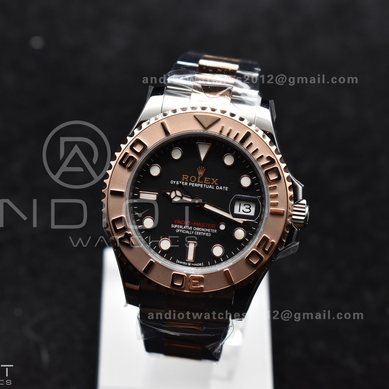 Yacht-Master RG 37mm 268621 CVSF 1:1 Best Edition Black Dial 316L SS Case and Bracelet A2824